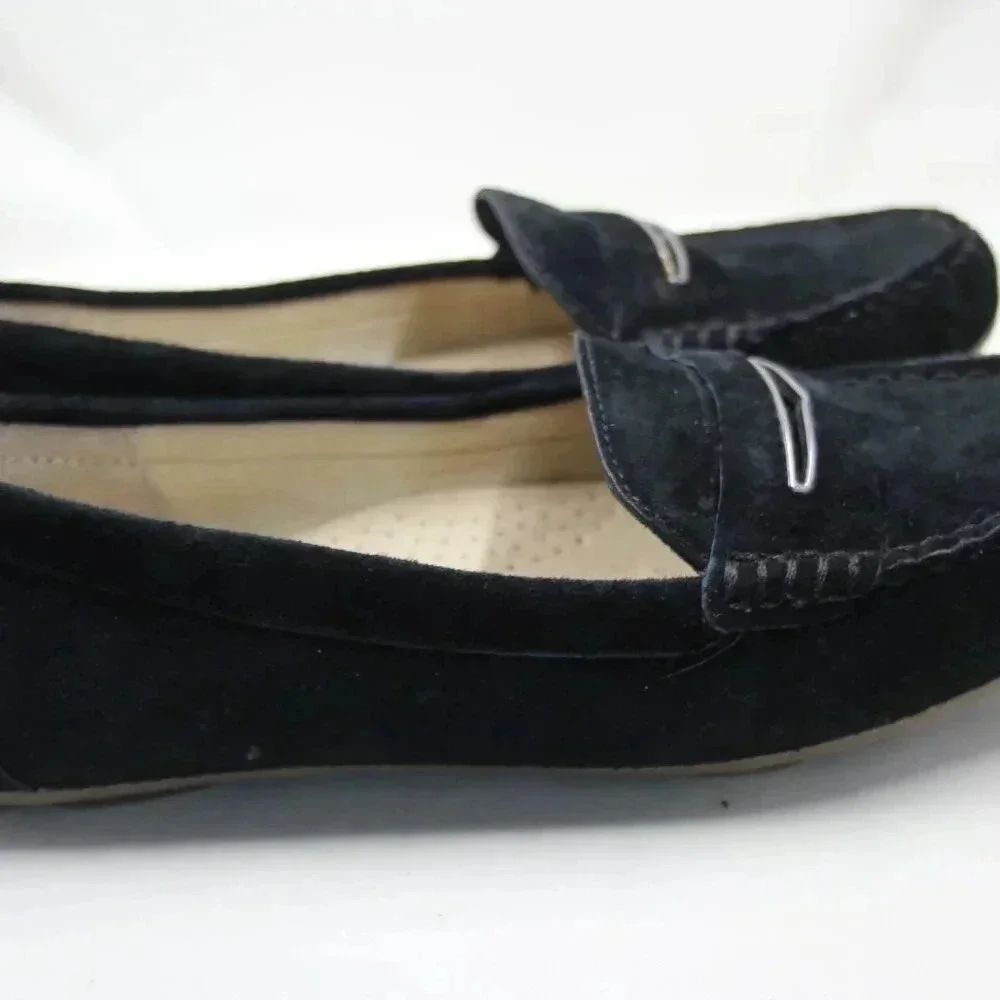 Bass Black Blair Penny Loafers Sz 7M Suede Slip On